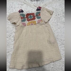 Size: 12-18 months Zara kids embroidered gauze dress Color: Ecru  worn once
